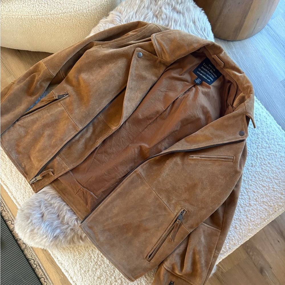 Lucky Brand Handcrafted Suede Leather Jacket